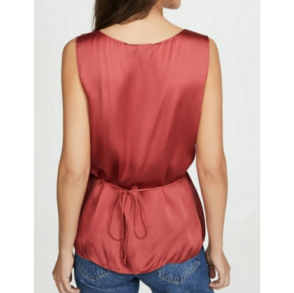 *NEW*Theory shirred tank light cranberry 1… - Picture 2 of 12